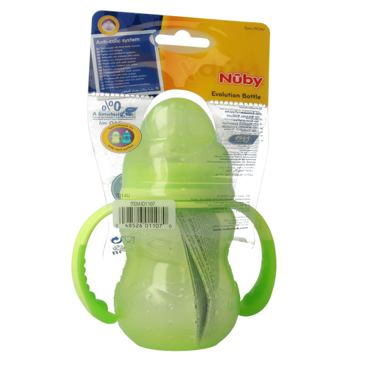 Nuby Trainingsfles anti lekspeen & lektuit 0+ assorti 1.00 Stuks