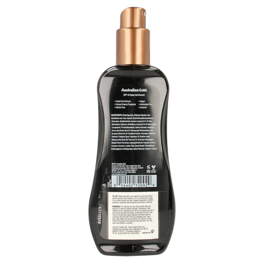 Australian Gold Spray gel met bronzer SPF15 237.00 Milliliter