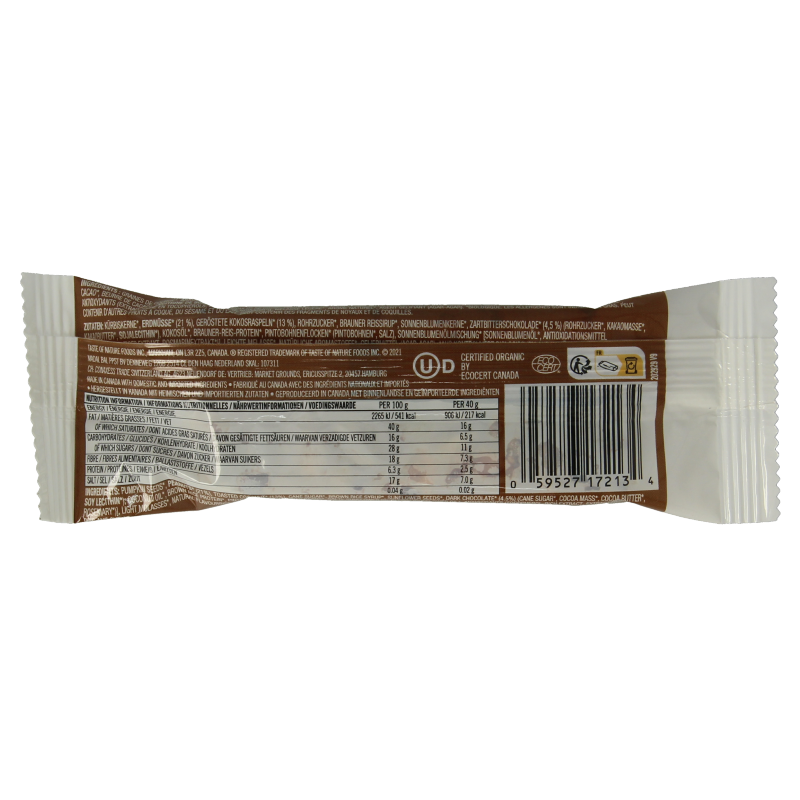 Taste Of Nature Dark chocolate coconut bio 40.00 Gram