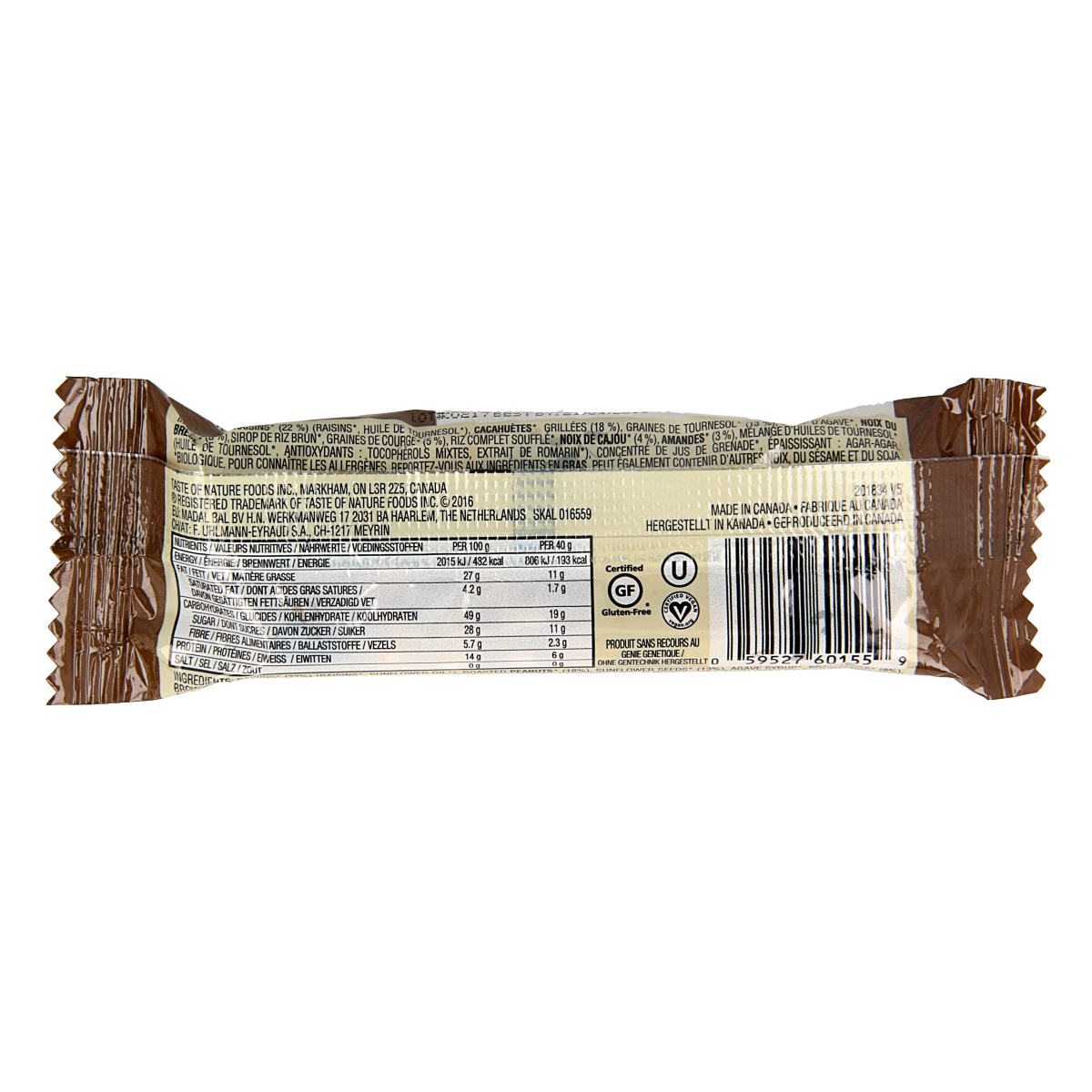 Taste Of Nature Brazilian nut granenreep bio 40.00 Gram