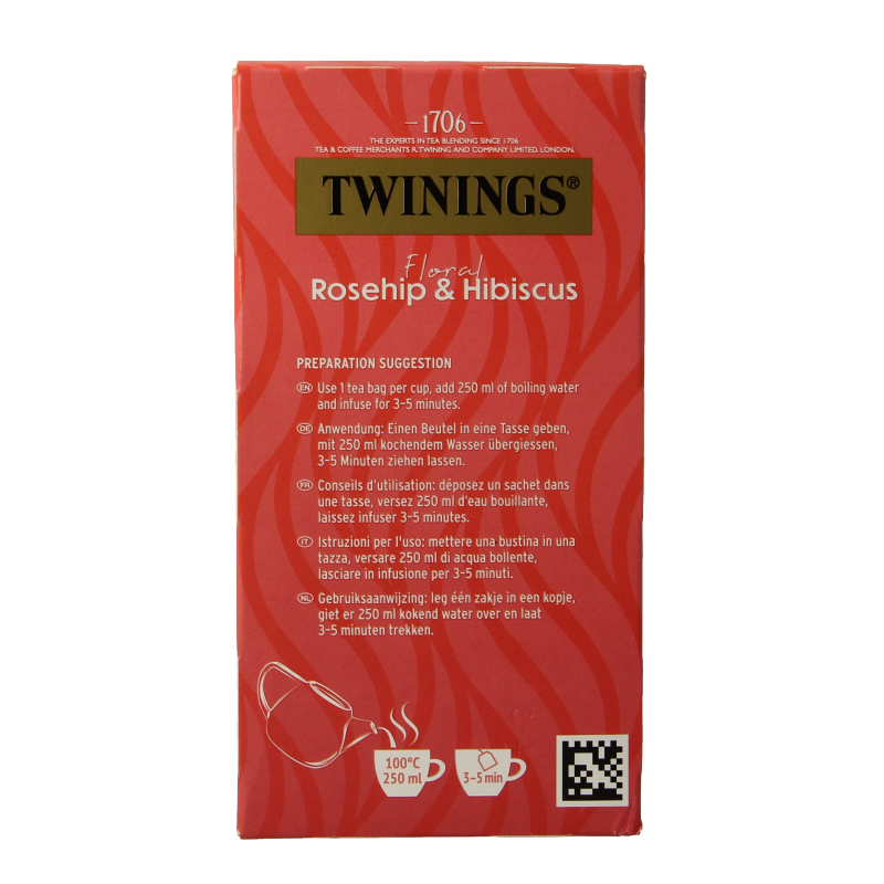 Twinings Rozenbottel hibiscus 20 Zakjes