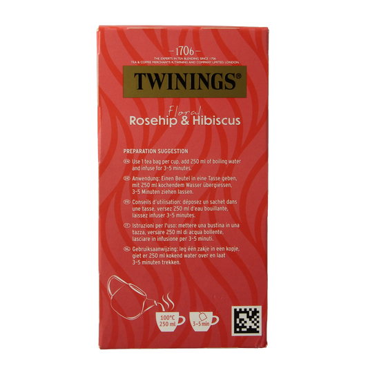 Twinings Rozenbottel hibiscus 20.00 Zakjes