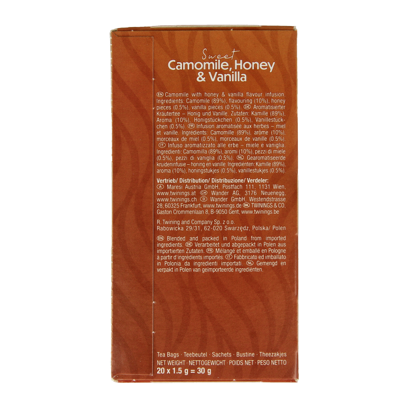 Twinings Kamille honing vanille 20 Zakjes