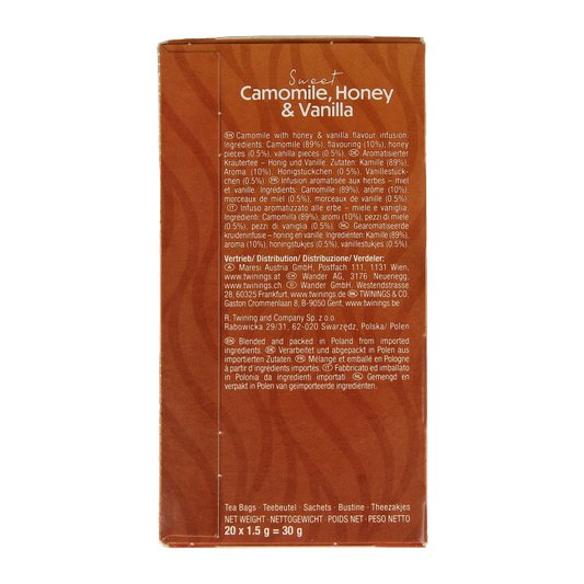 Twinings Kamille honing vanille 20 Zakjes