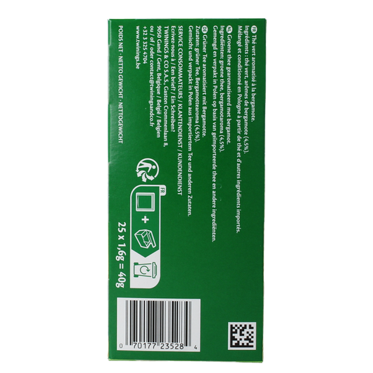 Twinings Green tea earl grey 25.00 Zakjes