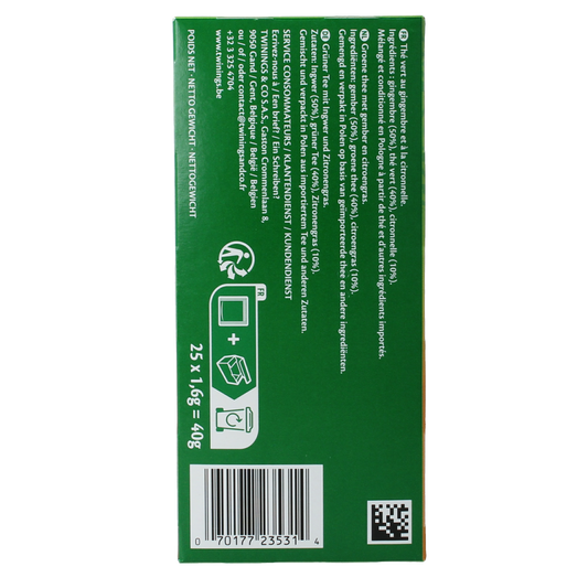Twinings The vert gingembre 25.00 Zakjes