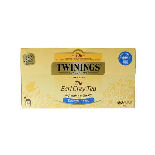 Twinings Earl grey decaf envelop zwart 25 Zakjes