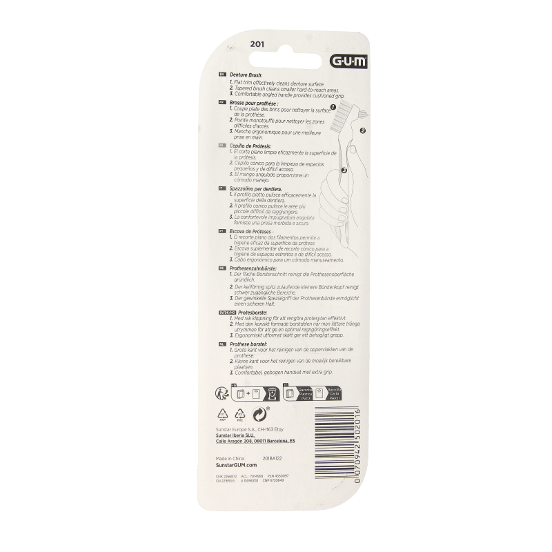 GUM Prothese borstel 1 Stuks