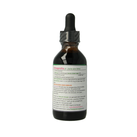 Natures Answer Ashwagandha extract alcoholvrij 60 Milliliter