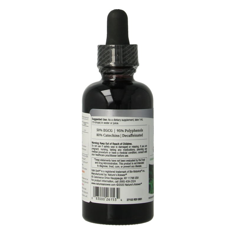 Natures Answer Groene thee extract alcoholvrij met 50% EGCG 60 Milliliter