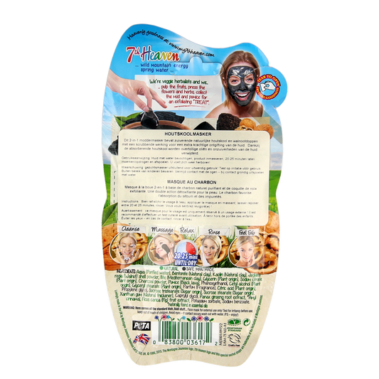 Montagne 7th Heaven gezichtsmasker charcoal 1.00 Stuks