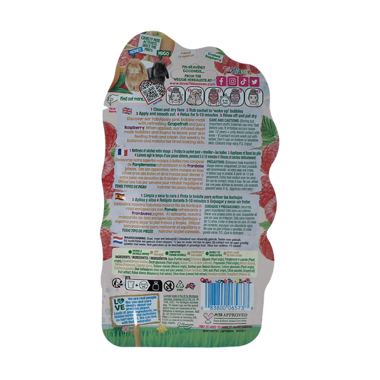 Montagne 7th Heaven face mask pink grapefruit bubble sheet 1 Stuks