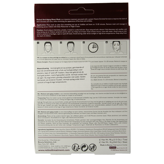 Retinol Anti-aging sheet mask 5.00 Stuks