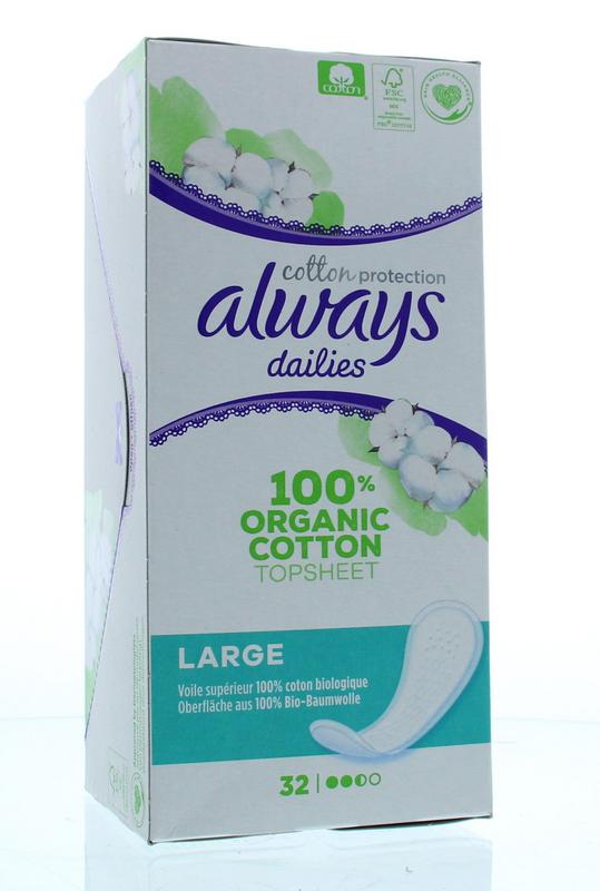 Always Dailies cotton protection inlegkruisjes large 32 Stuks