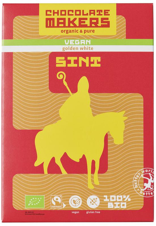 Chocolatemakers Sint letter golden white bio 120 Gram