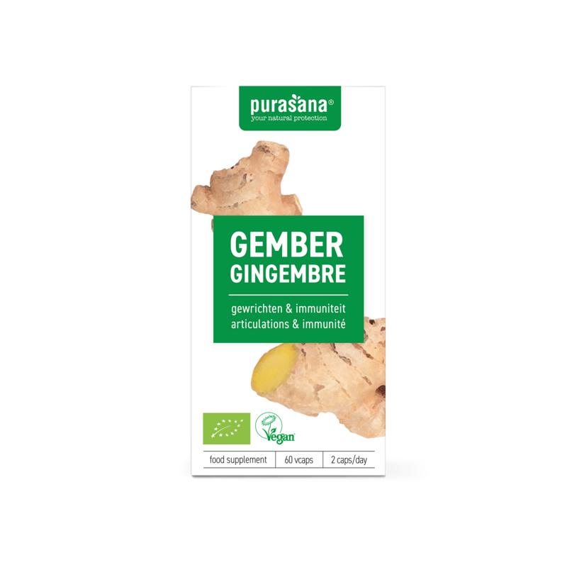 Purasana Gember vegan bio 60 Vegetarische capsules