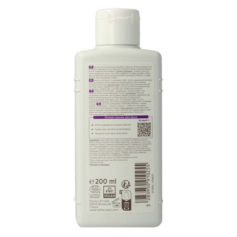 Cattier Gynea intieme hygiene cleansing care 200 Milliliter