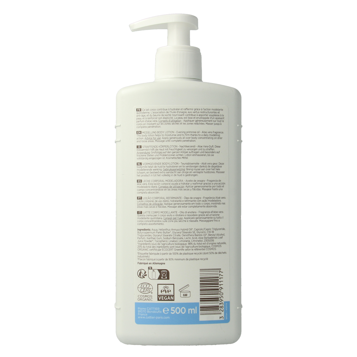 Cattier Bodylotion aloe vera/primrose 500 Milliliter