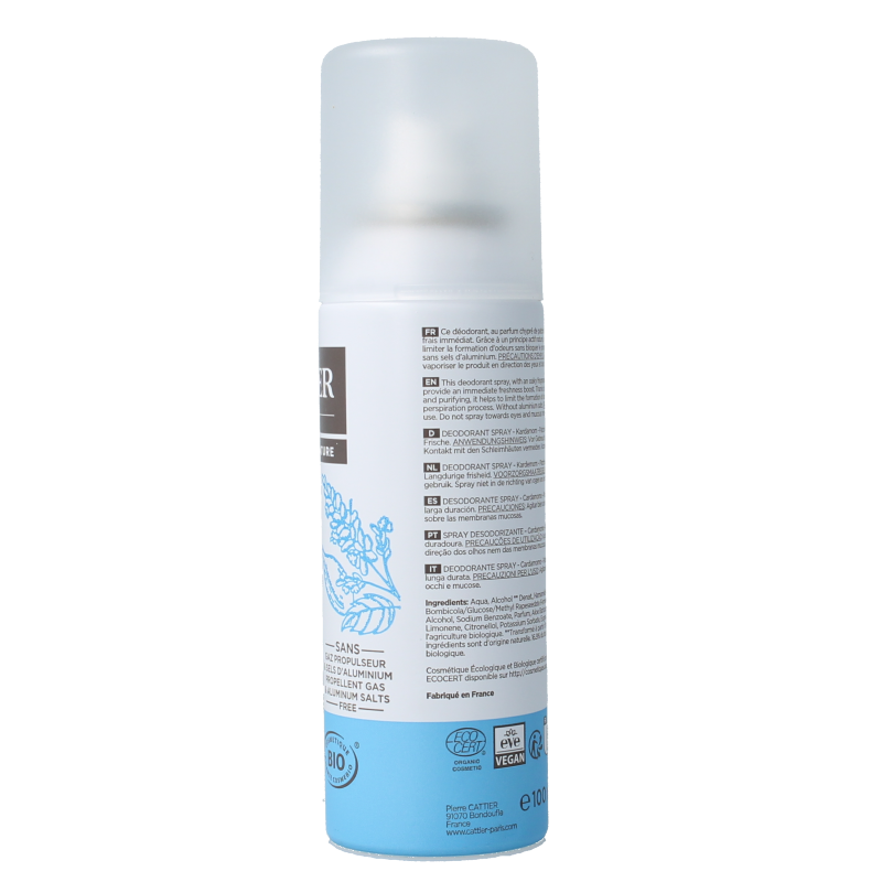 Cattier Deodorant spray cardamom patchouli 100 Milliliter