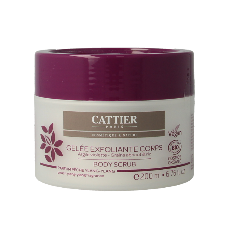 Cattier Body scrub perzik ylang ylang 200 Milliliter