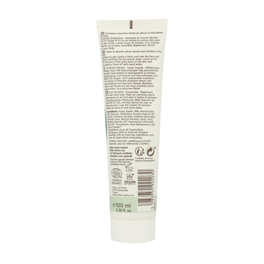 Cattier Groene klei masker munt 100 Milliliter