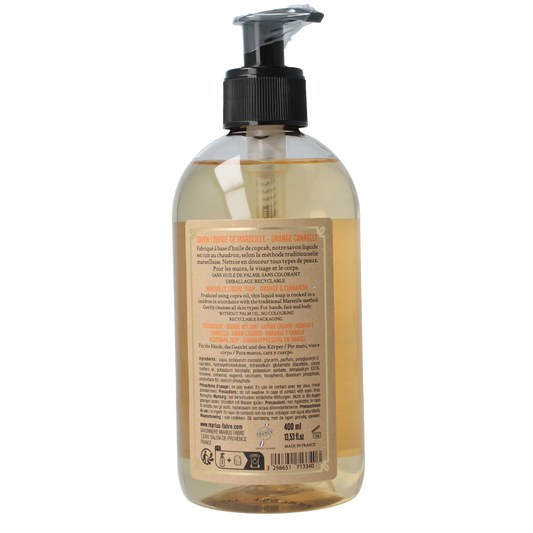 Marius Fabre Zeep sinaasappel-kaneel met pomp 400 Milliliter