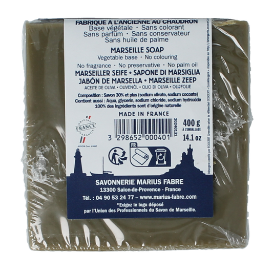 Marius Fabre Savon Marseille zeep olijf in folie 400 Gram