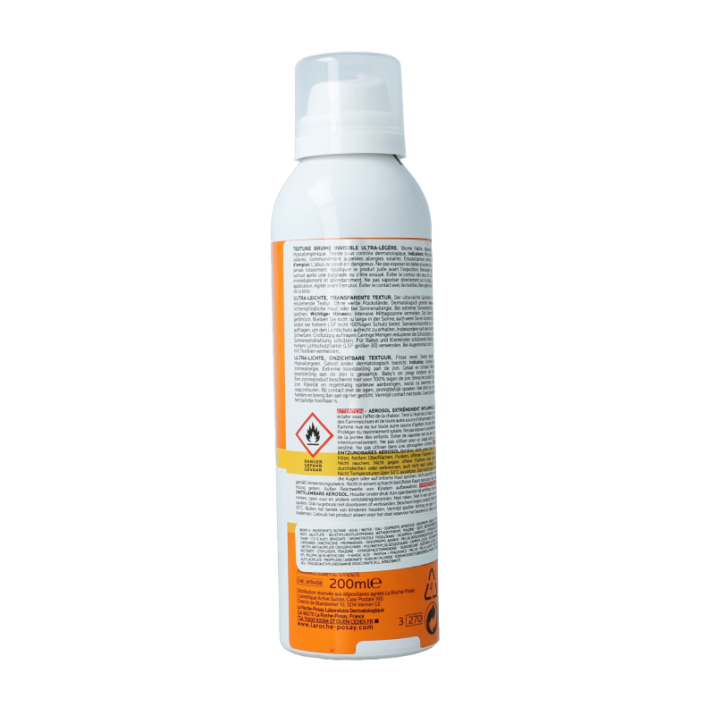 La Roche Posay Anthelios lichaamsmist SPF50+ 200 Milliliter