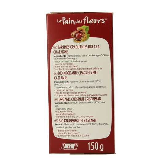 Pain Des Fleurs Tamme kastanje crackers bio 150 Gram