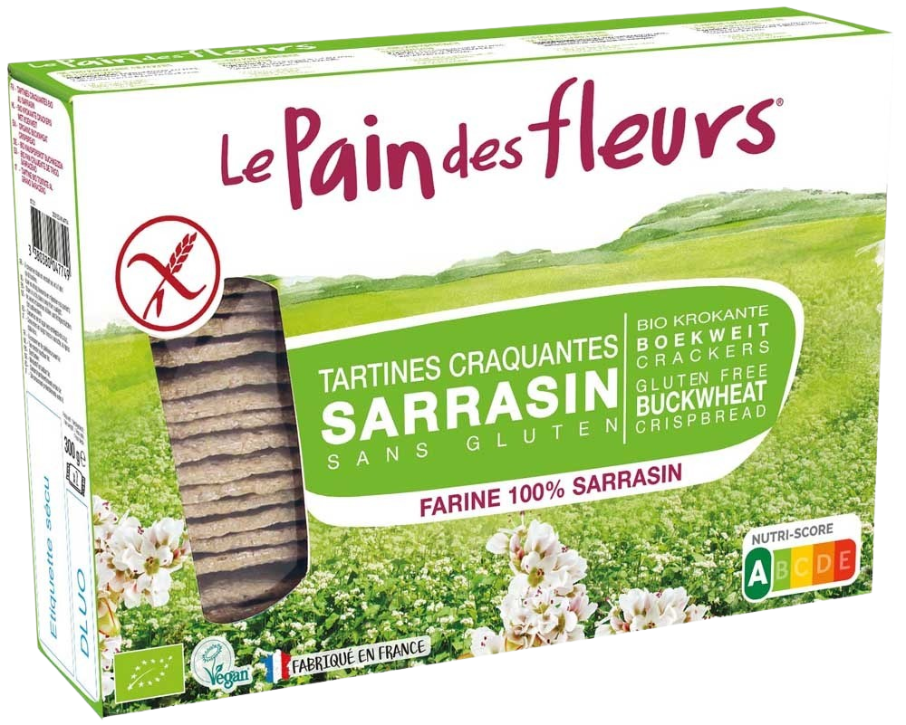 Pain Des Fleurs Krokante crackers boekweit glutenvrij bio 300.00 Gram