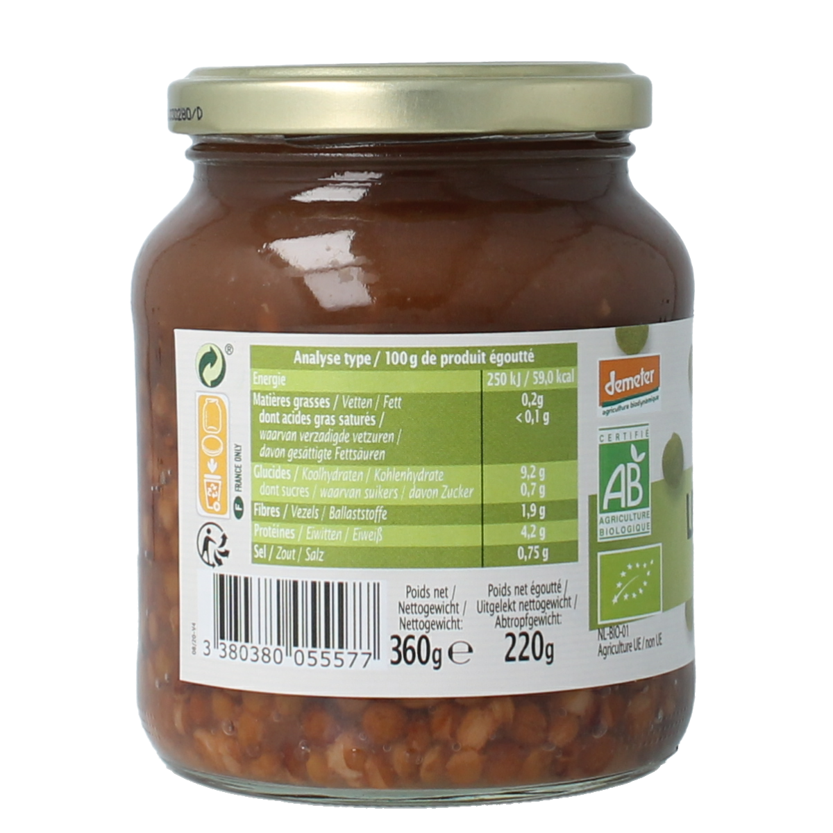 Primeal Linzen groen demeter bio 370.00 Milliliter