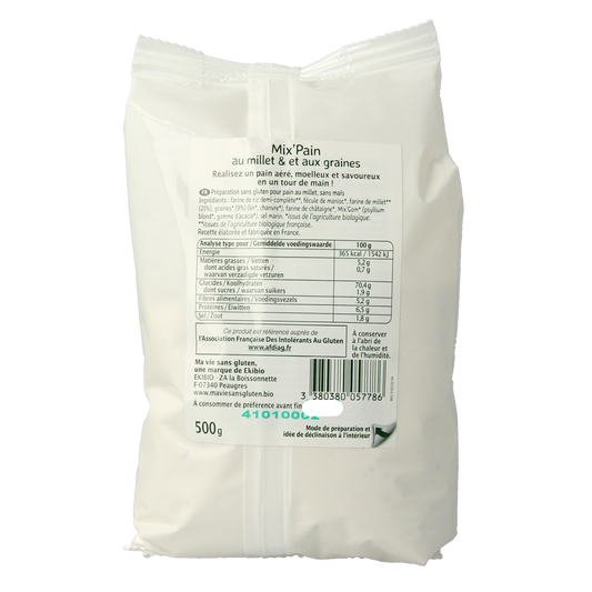 Ma Vie Sans Broodmeel met gierst en zaden glutenvrij bio 500.00 Gram