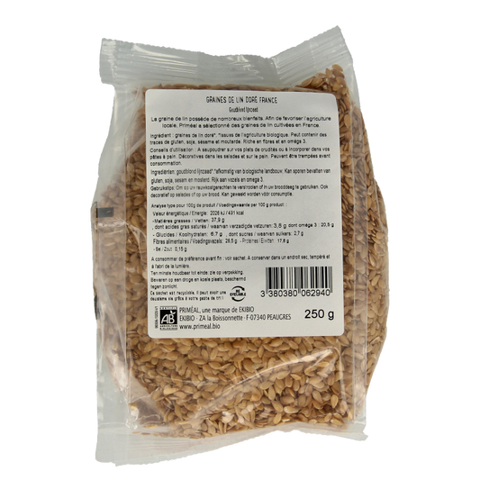 Primeal Lijnzaad goud bio 250 Gram