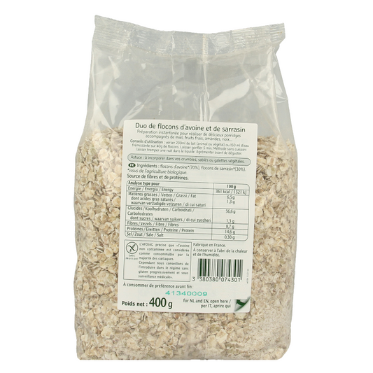 Ma Vie Sans Haver en boekweit vlokken glutenvrij bio 400 Gram