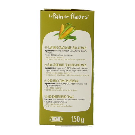Pain Des Fleurs Krokante crackers mais glutenvrij bio 150 Gram