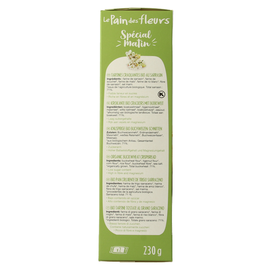 Pain Des Fleurs Special matin boekweit ontbijtcrackers bio 230 Gram