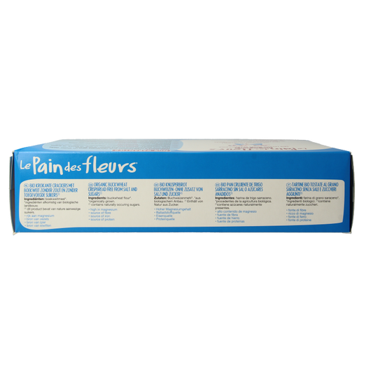 Pain Des Fleurs Krokante crackers boekweit zoutloos glutenvrij bio 300 Gram