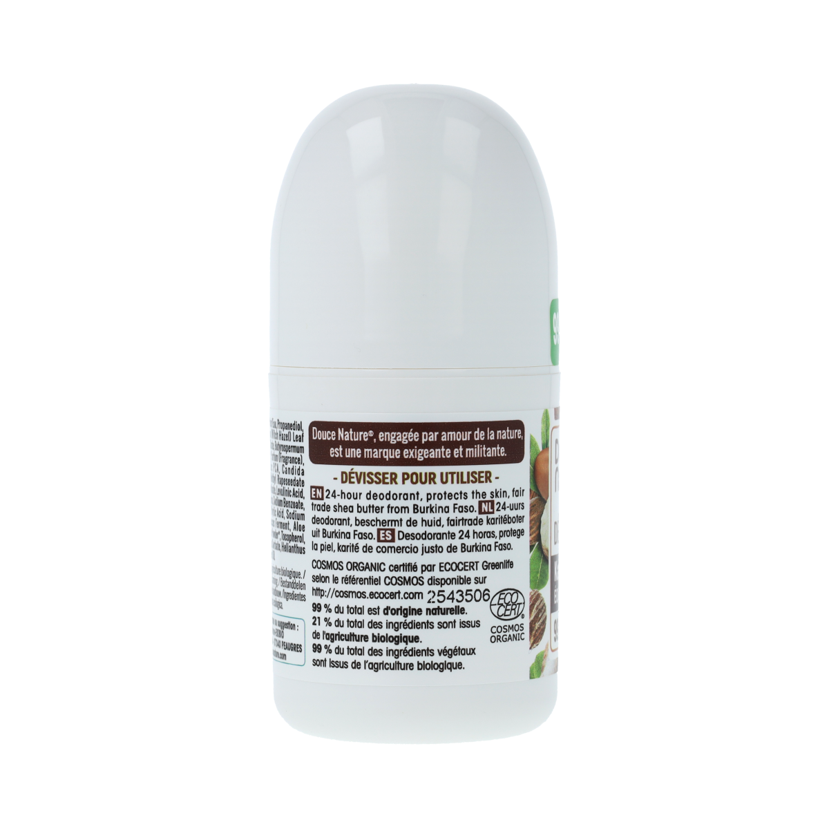 Douce Nature Deodorant roll on met karite sheabutter 24h bio 50.00 Milliliter