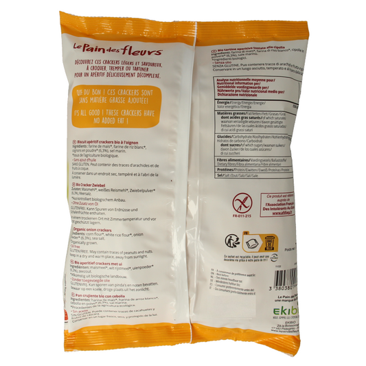 Pain Des Fleurs Salty snack uiencrackers glutenvrij bio 75 Gram