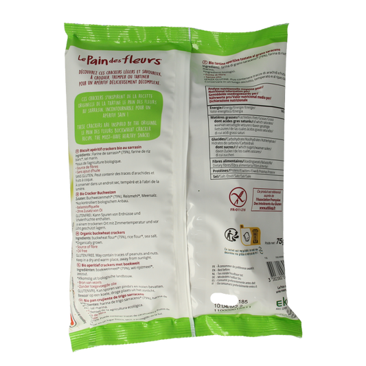 Pain Des Fleurs Salty snack boekweit bio 75 Gram