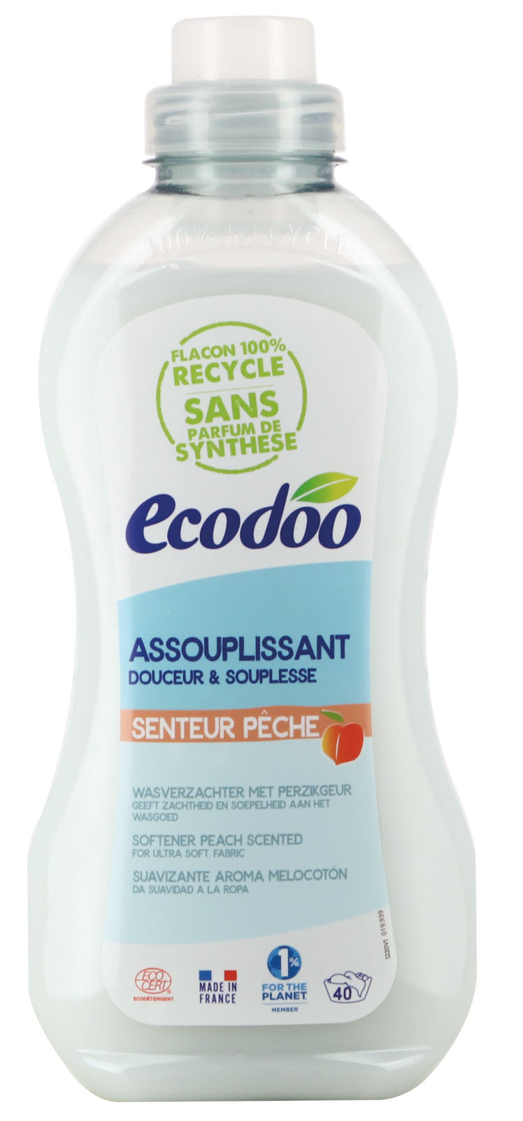Ecodoo Wasverzachter perzik 1 Liter