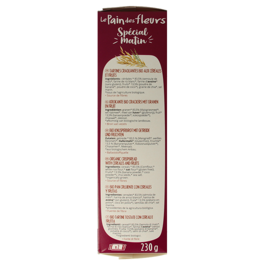Pain Des Fleurs Special matin muesli ontbijtcrackers bio 230 Gram