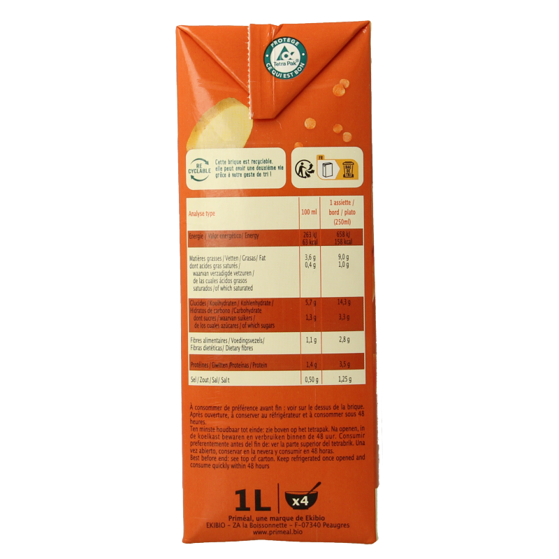 Primeal Groentecremesoep bio 1.00 Liter