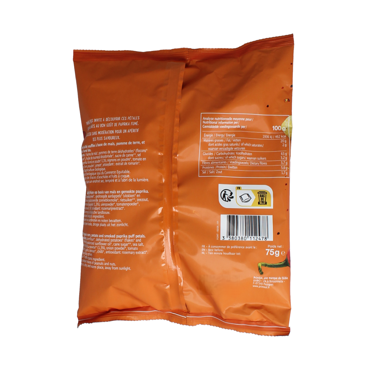 Primeal Chips gerookte paprika bio 75.00 Gram