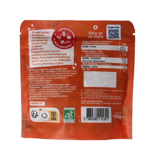 Primeal Kikkererwten, bonen, lupines mix barbecue bio 100.00 Gram