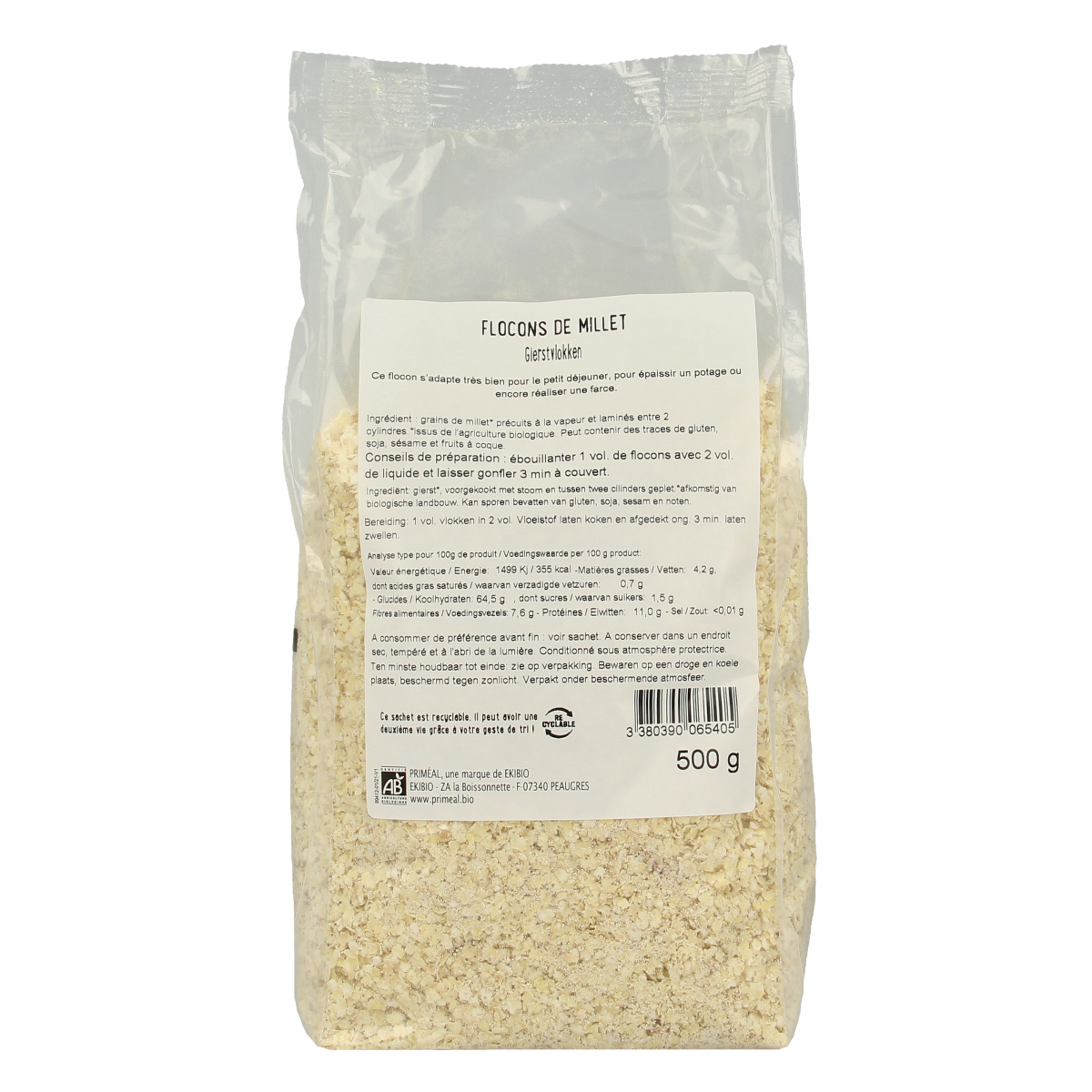 Primeal Gierstvlokken bio 500.00 Gram