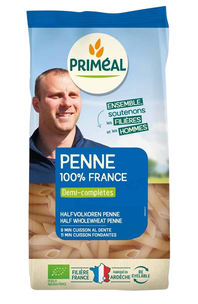 Primeal Halfvolkoren penne bio 500.00 Gram