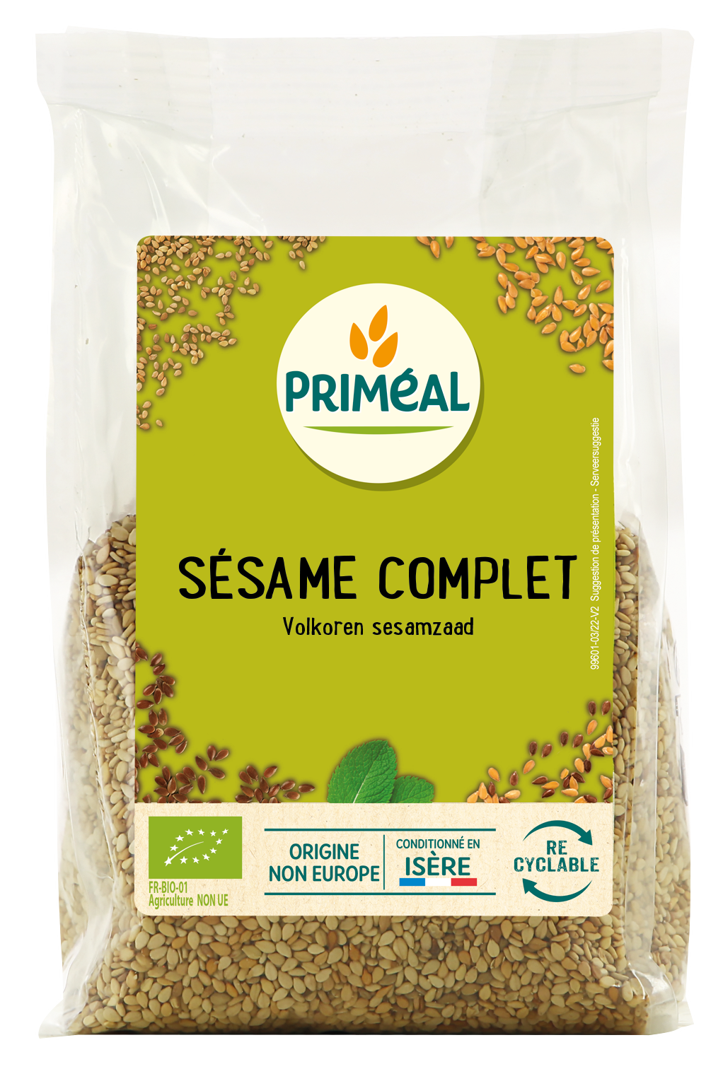 Primeal Volkoren sesamzaad bio 250.00 Gram