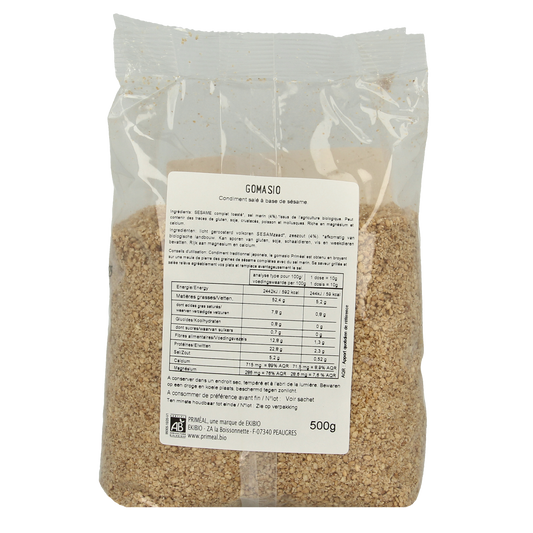 Primeal Gomasio volkoren sesamzaad en zeezout bio 500.00 Gram