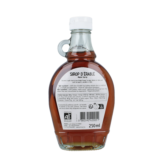 Primeal Ahornsiroop klasse C bio 250 Milliliter